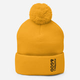 Football &God Onyx Pom-Pom Beanie