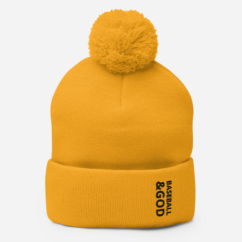 Baseball &God Onyx Pom-Pom Beanie