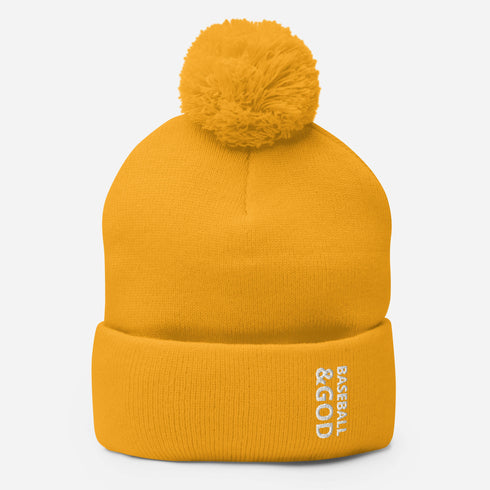 Baseball &God Pom-Pom Beanie
