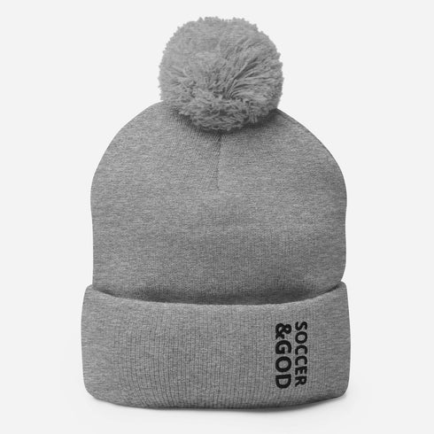 Soccer &God Onyx Pom-Pom Beanie