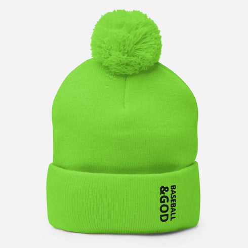 Baseball &God Onyx Pom-Pom Beanie