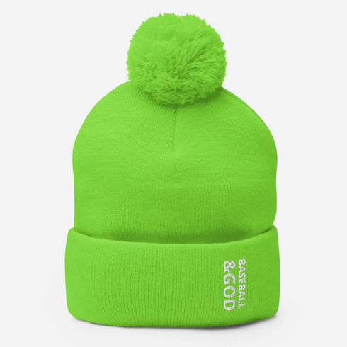 Baseball &God Pom-Pom Beanie