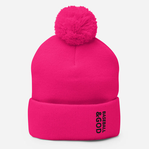 Baseball &God Onyx Pom-Pom Beanie