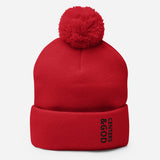 Centers &God Onyx Pom-Pom Beanie