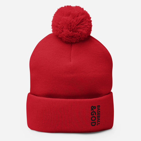 Baseball &God Onyx Pom-Pom Beanie
