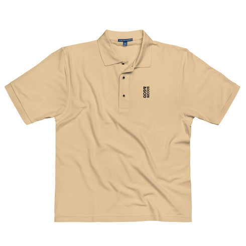 Soccer &God Vertical Onyx Men'S Premium Polo