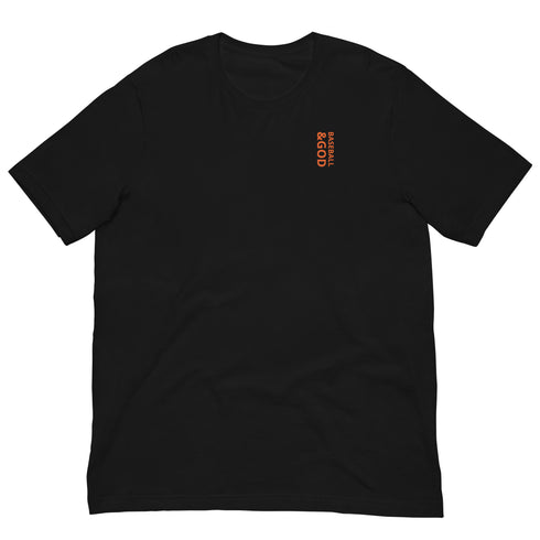 Baseball &God Vertical Orange T-Shirt