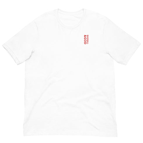 Baseball &God Vertical Crimson T-Shirt