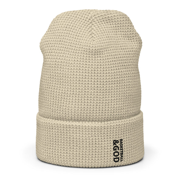 Basketball &God Vertical Onyx Waffle Beanie