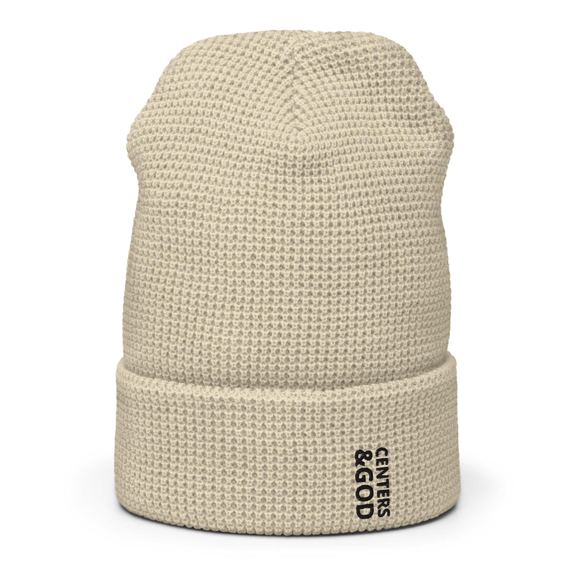 Centers &God Vertical Onyx Waffle Beanie