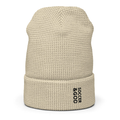 Soccer &God Vertical Onyx Waffle Beanie