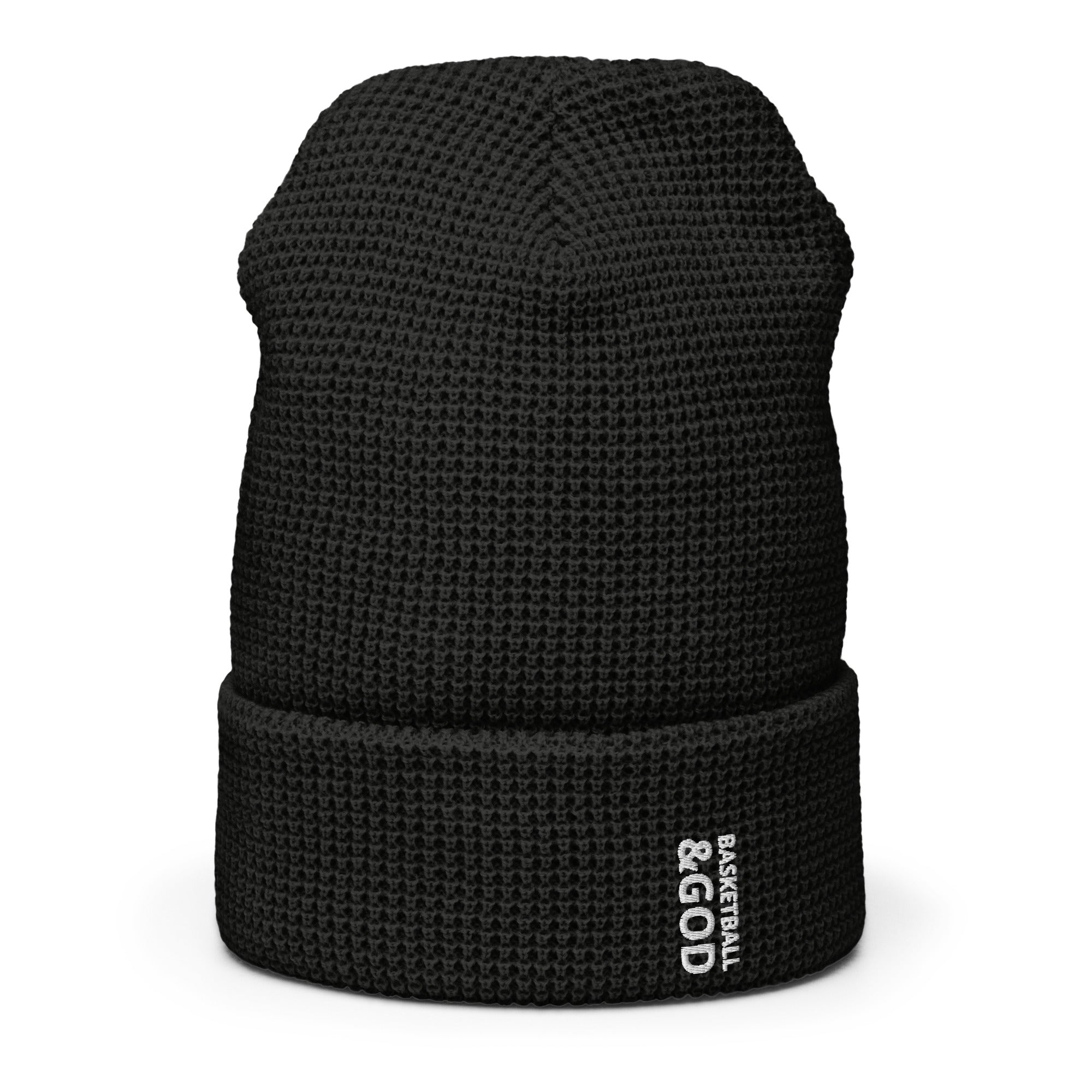Basketball &God Vertical Waffle Beanie