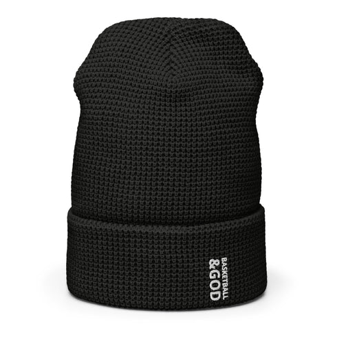 Basketball &God Vertical Waffle Beanie