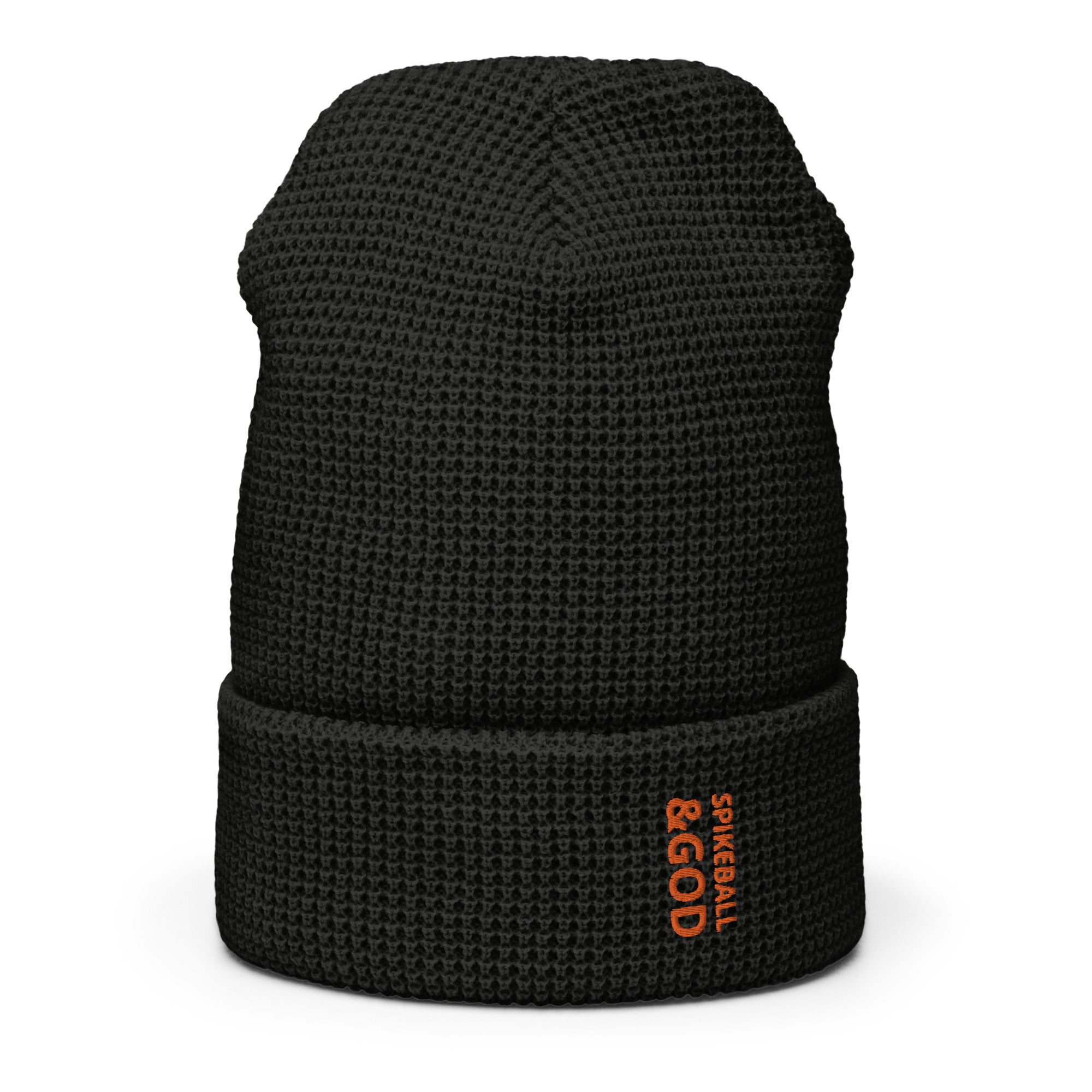 Spikeball &God Vertical Orange Waffle Beanie