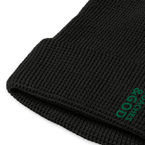 1STAR Coaches &God Vertical Evergreen Waffle Beanie