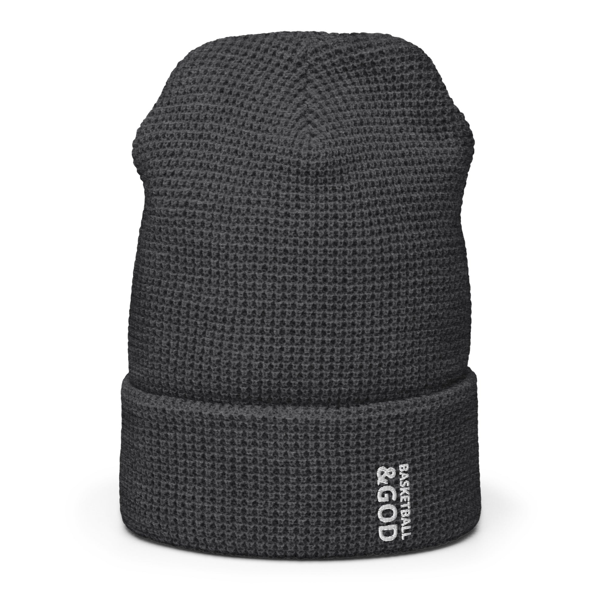 Basketball &God Vertical Waffle Beanie