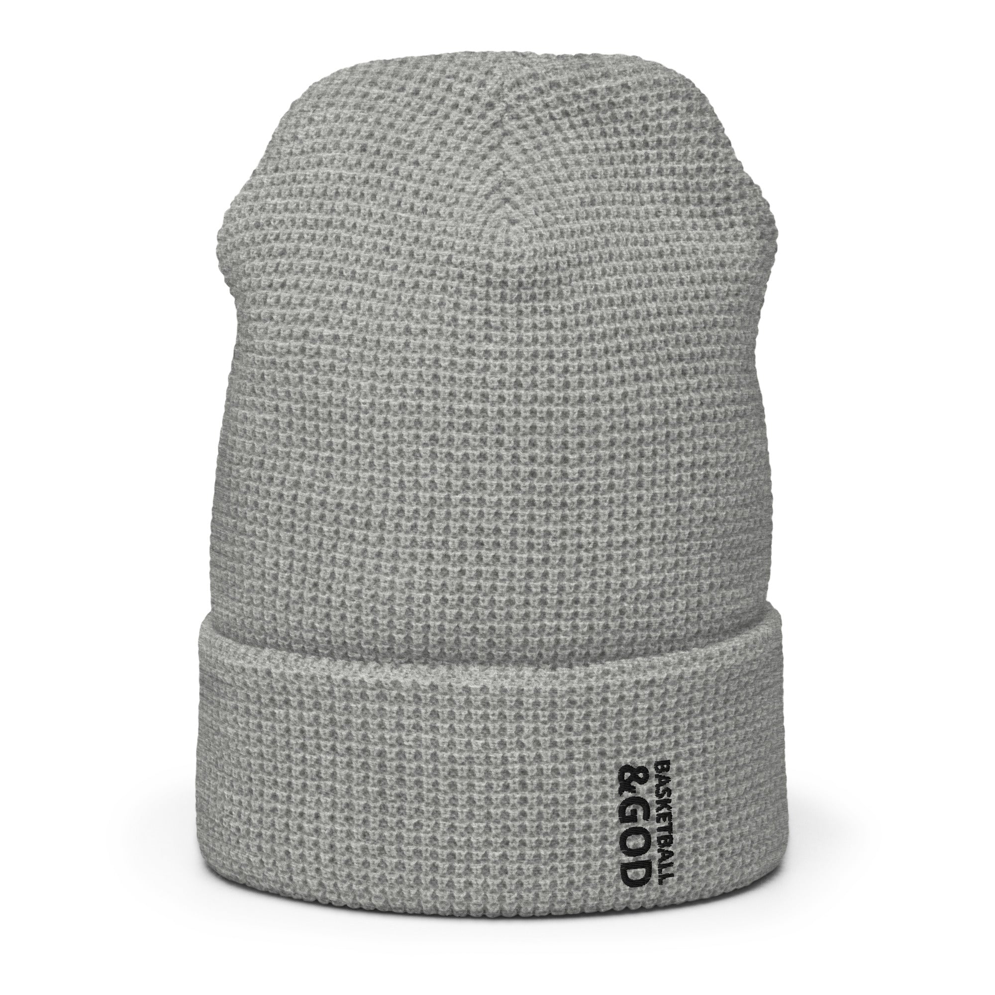 Basketball &God Vertical Onyx Waffle Beanie