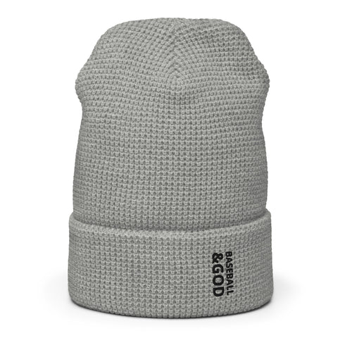 Baseball &God Vertical Onyx Waffle Beanie