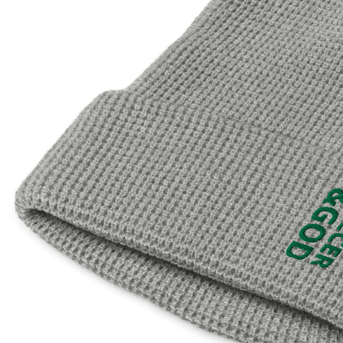 Soccer &God Vertical Evergreen Waffle Beanie