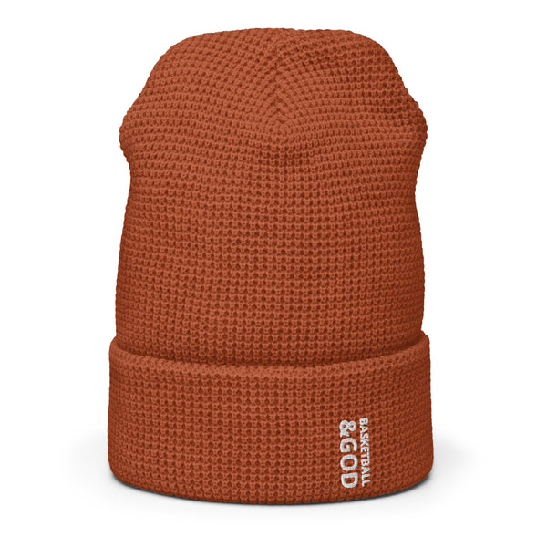 Basketball &God Vertical Waffle Beanie