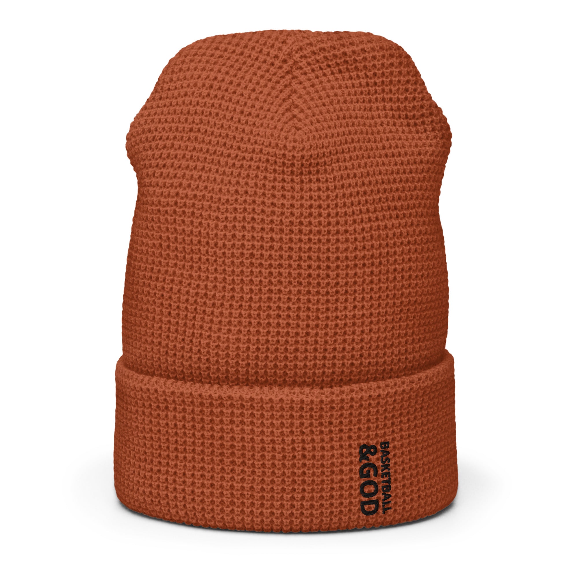 Basketball &God Vertical Onyx Waffle Beanie