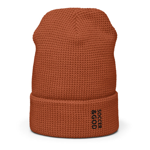 Soccer &God Vertical Onyx Waffle Beanie