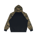 BG Unisex Camo-Splice Raglan Zip Hoodie