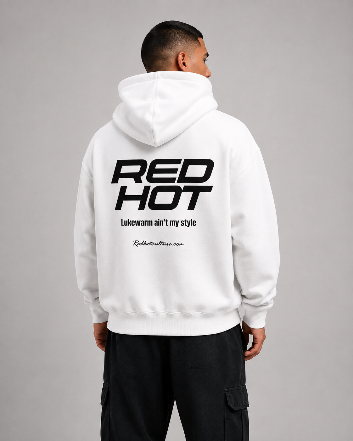 Red Hot Stacked Onyx Oversized Heavyweight Hoodie