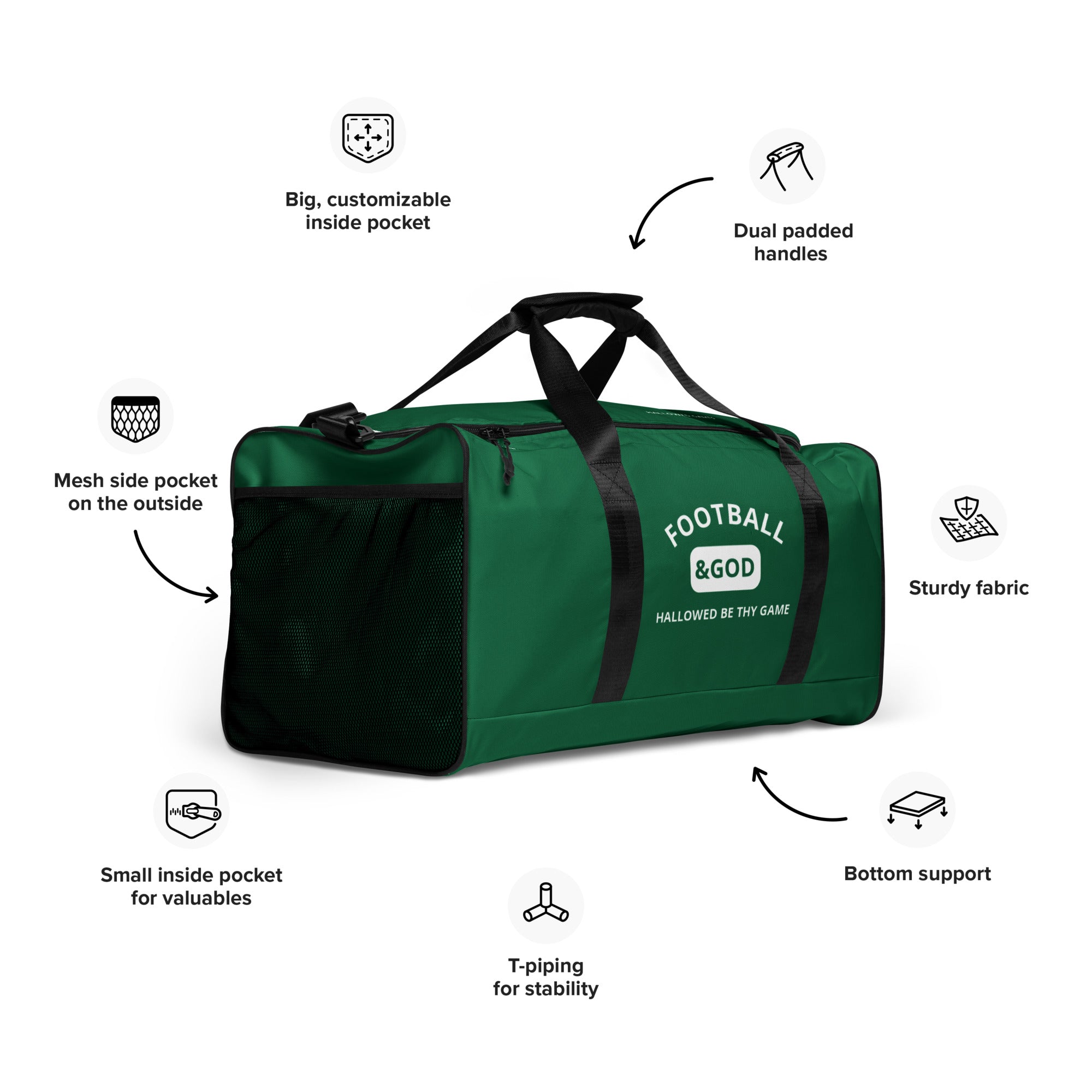Football &God Evergreen City Gym Bag