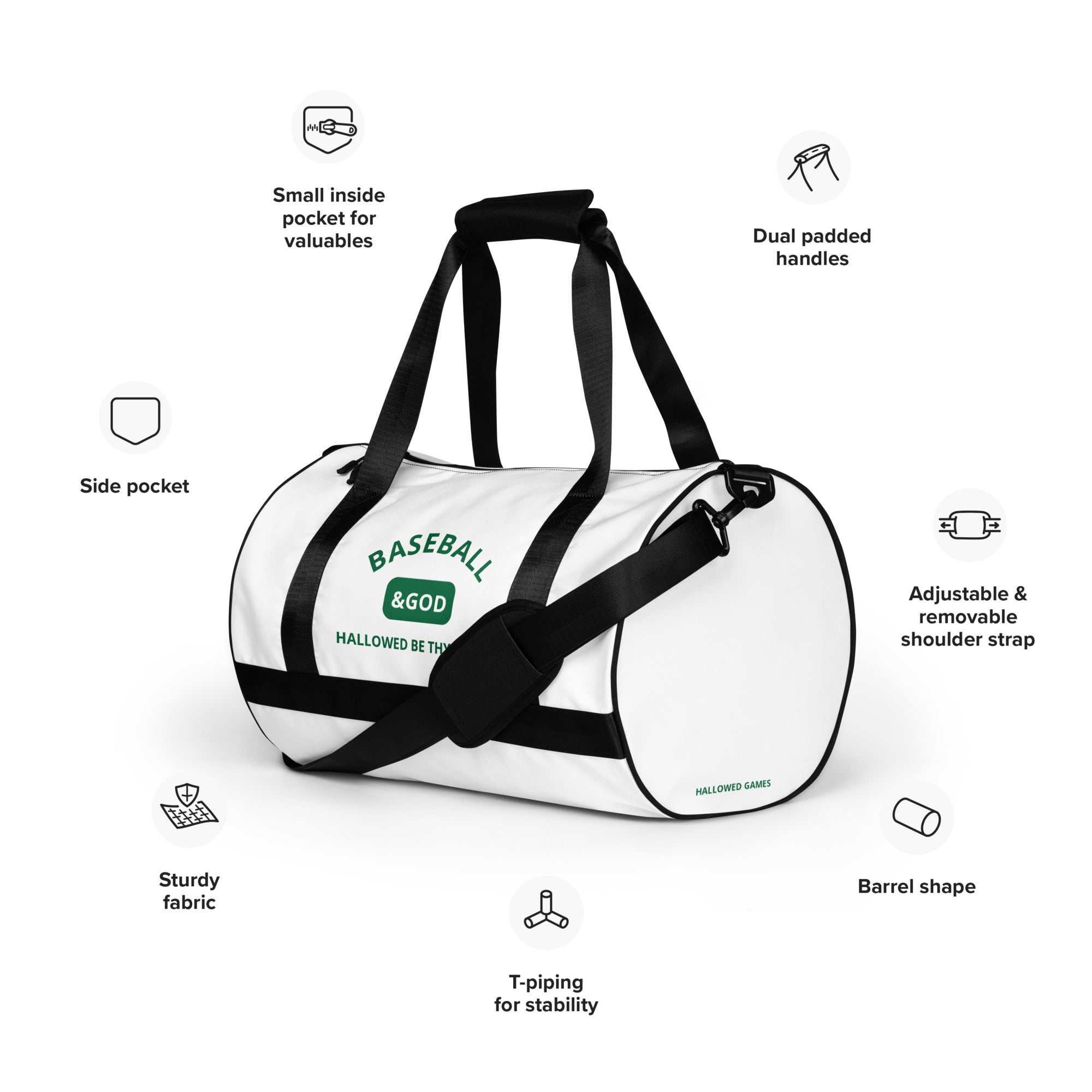 Baseball &God Shamrock Gym Bag