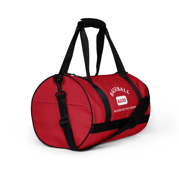 Baseball &God Crimson Gym Bag