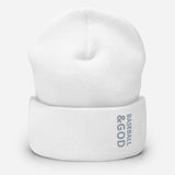 Baseball &God Smoke Cuffed Beanie