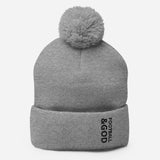 Football &God Onyx Pom-Pom Beanie