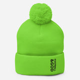 Football &God Onyx Pom-Pom Beanie