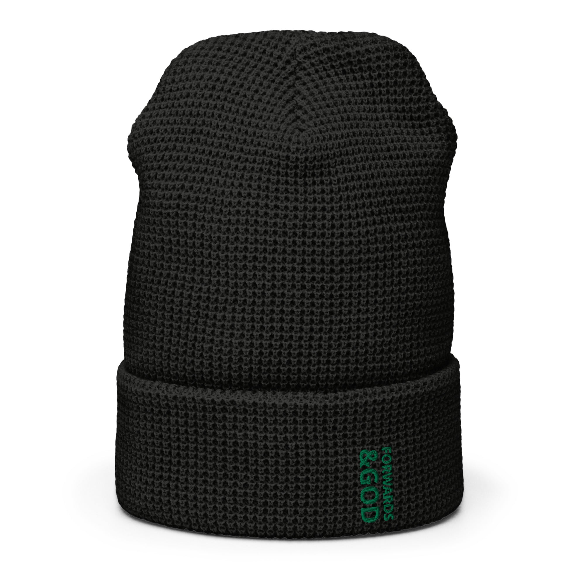 Forwards &God Vertical Evergreen Waffle Beanie