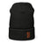 Baseball &God Vertical Orange Waffle Beanie