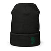 Baseball &God Vertical Evergreen Waffle Beanie