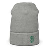 Baseball &God Vertical Evergreen Waffle Beanie