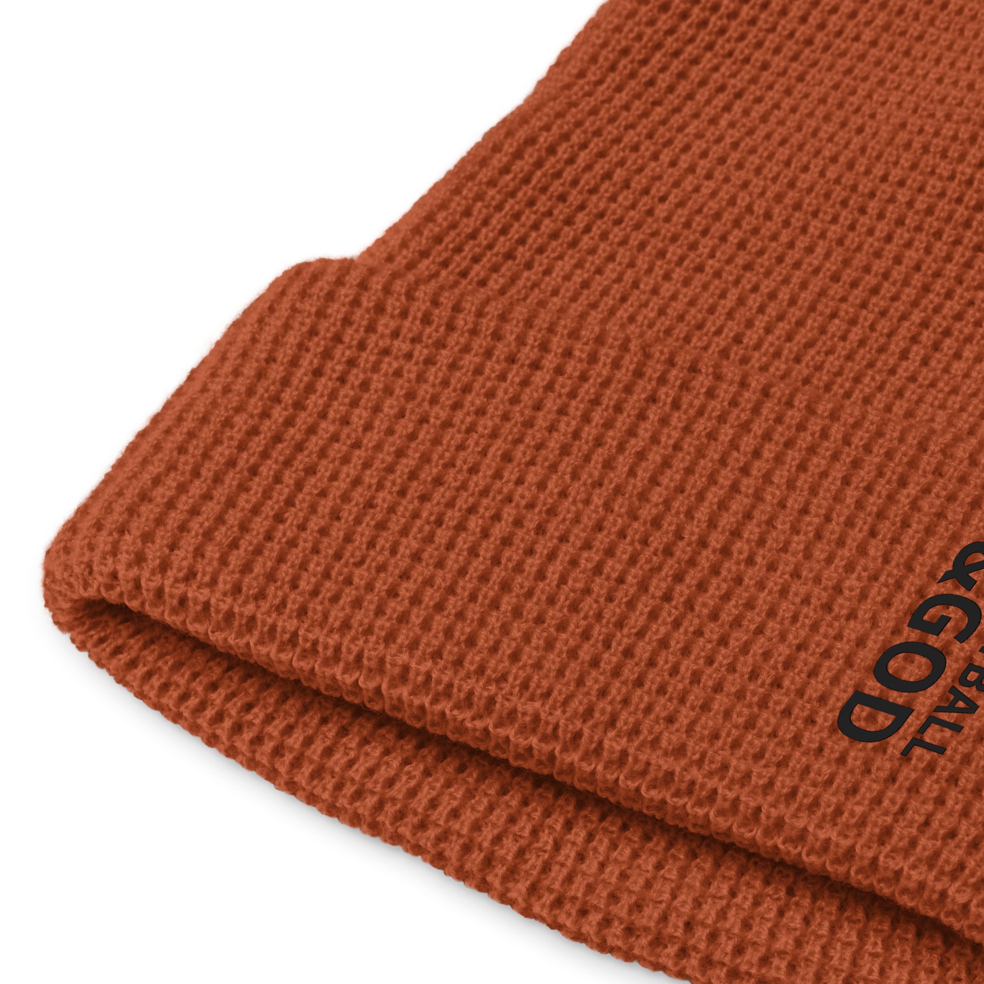 Football &God Vertical Onyx Waffle Beanie